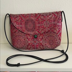 Elegant Red Patterned Women's Bag